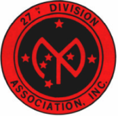 A red and black logo for the 2 7 th division association.