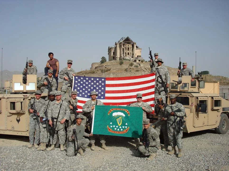 A group of soldiers standing next to each other.